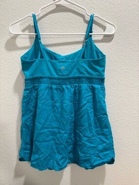 Lululemon Turquoise Athletic Tank top with Smocked Waist